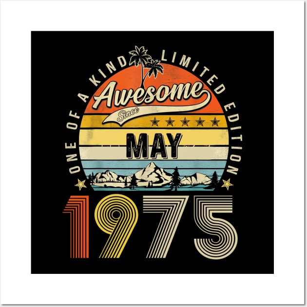 Awesome Since May 1975 Vintage 48th Birthday Wall Art by Tagliarini Kristi